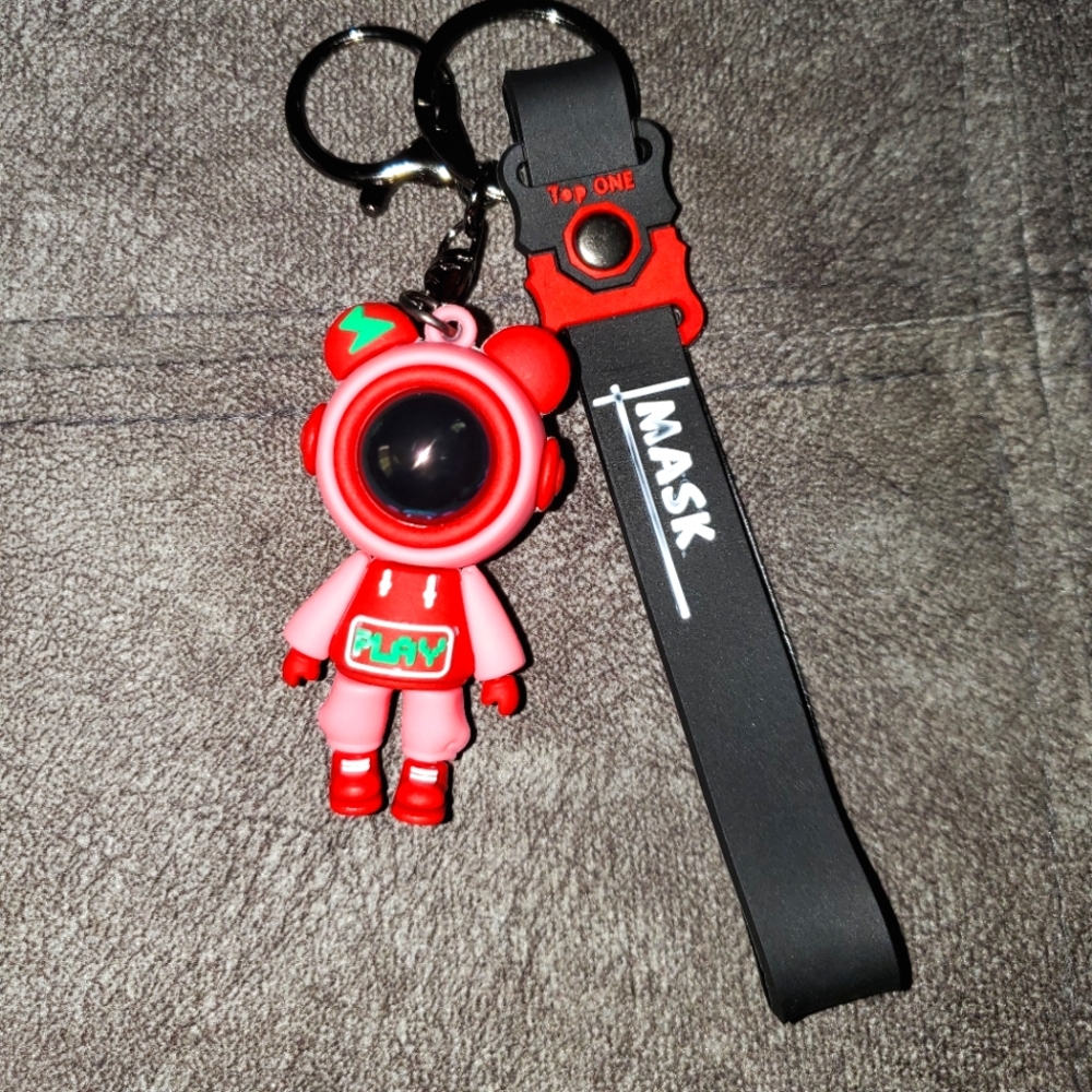 Space Lighting Bear Keychain